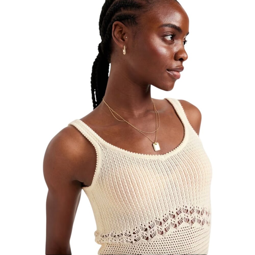 Old Navy Women’s Cream Sweater-Knit Tank Top, Size Small, 100% Cotton, Soft! - Picture 7 of 7